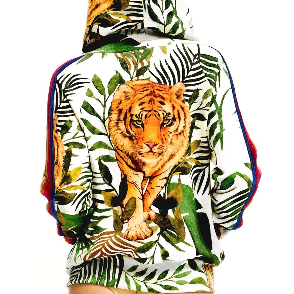 Aviator Nation EXTREMELY RARE velour zip tiger hoodie!